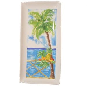Magenta Decorative/Serving Tray, Ocean View, 14x7